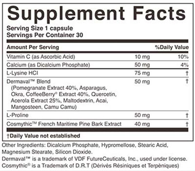 Datos del suplemento alimenticio esencial para la piel ActivatedYou